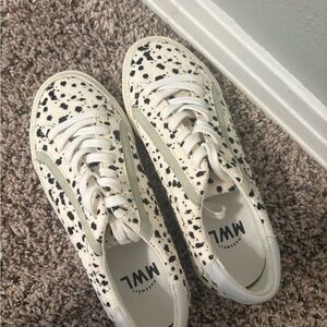 Madewell Cream and Black Spotted Sneakers